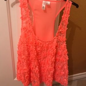 Bright size Large neon pink crop top
